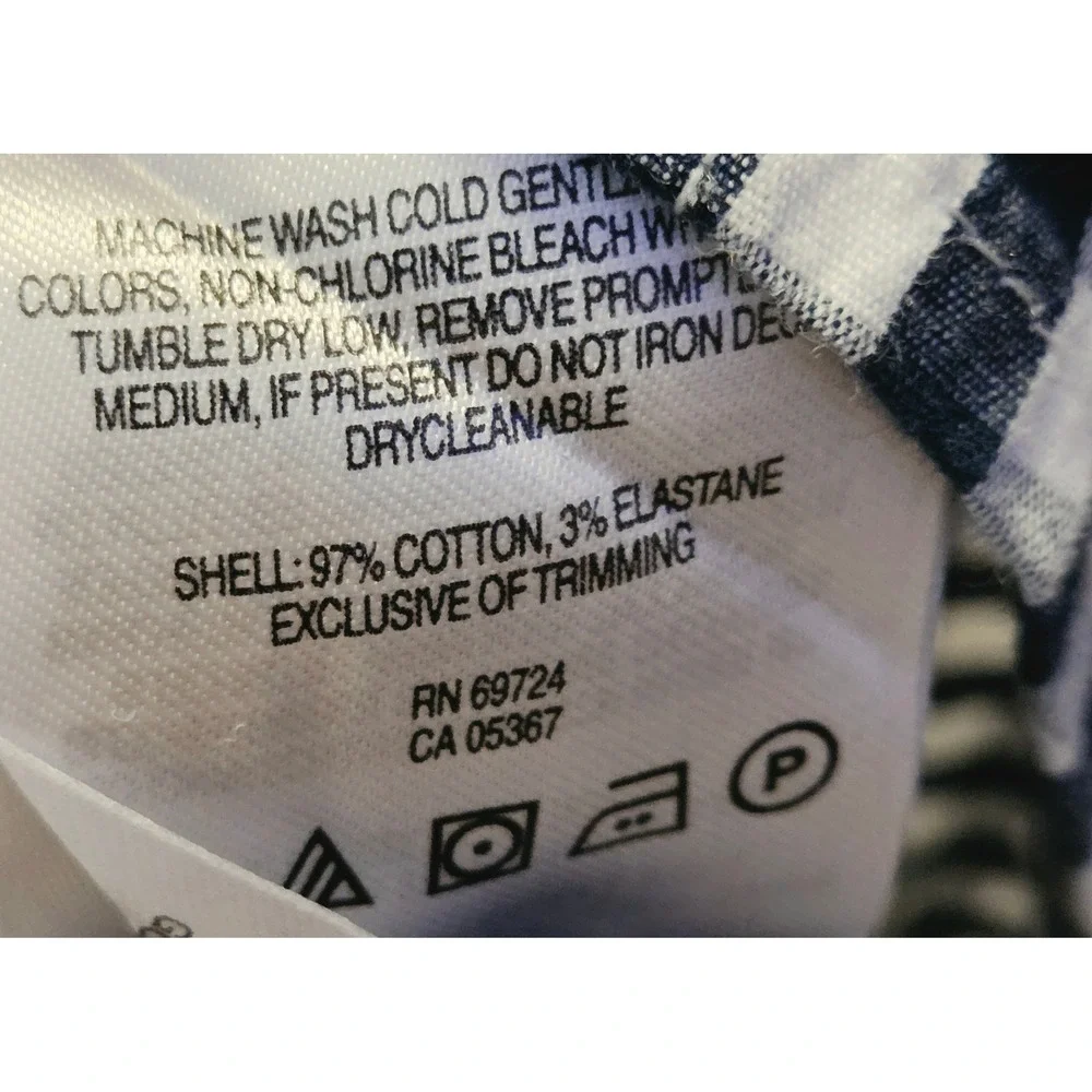 Columbia Gingham Pattern Button Down‎ Dress Shirt Mens Size Large Navy White
